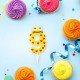 Свеча-цифра для торта '9' 'С глазками', 6 см, ЗОЛОТАЯ СКАЗКА, с держателем, в блистере, 591412