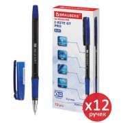 Ручка шариковая BRAUBERG 'i-Rite GT PRO', синяя, ВЫГОДНАЯ УПАКОВКА, КОМПЛЕКТ 12 штук, 0,2 мм, 880176
