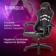 Кресло компьютерное BRABIX 'Shooter GM-123', 2 подушки, экокожа, черное/белое, 533191