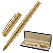 Ручка подарочная перьевая GALANT 'VERSUS2, корпус золотистый, детали золотистые, узел 0,8 мм, синяя, 143528