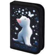 Пенал BRAUBERG, 1 отделение, полиэстер, 21х14 см, 'White kitten', 274597