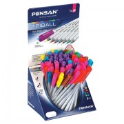 Ручка шариковая масляная PENSAN 'Triball Colored', яркие цвета АССОРТИ, ДИСПЛЕЙ, 1003/S60R-8
