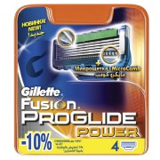Сменные кассеты для бритья 4 шт., GILLETTE (Жиллет) 'Fusion ProGlide Power', для мужчин