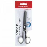Ножницы цельнометаллические BRAUBERG 'Professional', 150 мм, классической формы, 237101