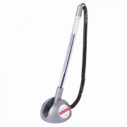 Ручка шариковая настольная BRAUBERG 'Counter Pen', СИНЯЯ, пружинка, корпус серебристый, 0,5 мм, 143258