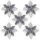 Украшение ёлочное КОМПЛЕКТ 5 шт. 'Цветок с клипсой', диаметр 15 см, ПВХ, серебро, ЗОЛОТАЯ СКАЗКА, 592604