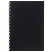 Тетрадь А4 96 л., HATBER, гребень, клетка, Soft-touch ламинация, SoloMatte 'Черный бархат', 092879, 96Т4лВ1гр