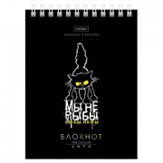 Блокнот МАЛЫЙ ФОРМАТ А6, 40 л., гребень, картон, клетка, HATBER, 'Проект 'Капланопись', 090639, 40Б6В1гр