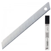 Лезвия для ножей 9 мм КОМПЛЕКТ 10 ШТ., толщина лезвия 0,38 мм, в пластиковом пенале, STAFF 'Basic', 235465