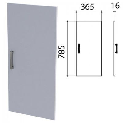 Дверь ЛДСП низкая 'Монолит', 365х16х785 мм, цвет серый, ДМ41.11