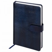 Ежедневник датированный 2021 А5 (138x213 мм) BRAUBERG 'Legend', кожзам, магнитная застежка, синий, 111446