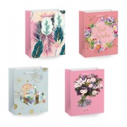 Пакет подарочный (1 штука) 18х10х23 см (M), 'Kraft For Woman', ассорти, глиттер, фольга, ЗОЛОТАЯ СКАЗКА, 700805