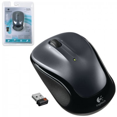 Мышь беспроводная LOGITECH M325, 2 кнопки + 1 колесо-кнопка, оптическая, черная, 910-002142