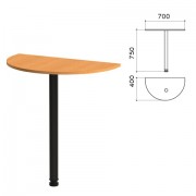 Стол приставной полукруг 'Фея', 700х400х750 мм, цвет орех милан (КОМПЛЕКТ)