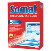 Соль от накипи в посудомоечных машинах 1,5 кг SOMAT (Сомат) '5 действий', 2309124