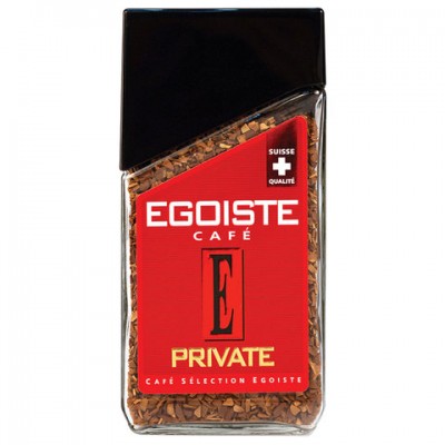 Кофе растворимый EGOISTE 'Private', сублимированный, 100 г, 100% арабика, стеклянная банка, EG10009006