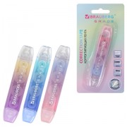 Корректирующая лента двусторонняя BRAUBERG 'GRADE PASTEL', 5 мм x 10 м, корпус ассорти, блистер, 273025