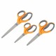 Ножницы BRAUBERG 'PROFESSIONAL' 3 шт. (135, 180, 210 мм), серо-оранжевые ручки, ВЫГОДНАЯ УПАКОВКА, 272981