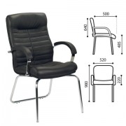 Кресло для приемных и переговорных 'Orion CFA/LB steel chrome', кожа, черное