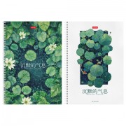 Тетрадь А4, 96 л., HATBER, гребень, линия, тиснение, 'Дыхание тишины' (микс в спайке), 093677, 96Т4тВ2гр