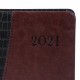 Ежедневник датированный 2021 А5 (138х213 мм) BRAUBERG 'Cayman', кожзам, черный/коричневый, 111407