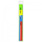 Линейки пластиковые 15, 20, 25, 30 см неоновые, ПИФАГОР, НАБОР 4 шт., непрозрачные, европодвес, 210906