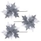 Украшение елочное КОМПЛЕКТ 3 шт., 'Цветок', диаметр 22 см, длина 20 см, серебро, ЗОЛОТАЯ СКАЗКА, 592418