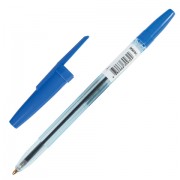 Ручка шариковая масляная СТАММ 'Офис', СИНЯЯ, корпус тонированный синий, узел 1,2 мм, линия письма 1 мм, ОФ999