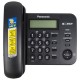 Телефон PANASONIC KX-TS2356RUB, черный, память 50 номеров, АОН, ЖК-дисплей с часами, тональный / импульсный режим