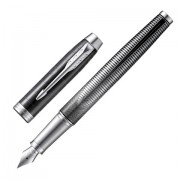 Ручка перьевая PARKER 'IM Metallic Pursuit CT', корпус темно-серый, хромированные детали, черная, 2074142