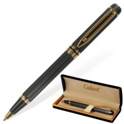 Ручка подарочная шариковая GALANT 'Dark Chrome', корпус матовый хром, золотистые детали, пишущий узел 0,7 мм, синяя, 140397