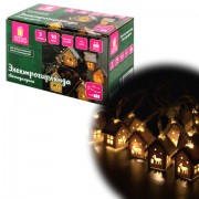 Электрогирлянда-нить комнатная 'Домики дерево', 2 м, 10 LED, теплый белый, на батарейках, ЗОЛОТАЯ СКАЗКА, 591728