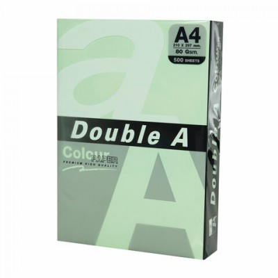 Бумага цветная DOUBLE A, А4, 80г/м2, 500 л, пастель, светло-зеленая, ш/к 23489