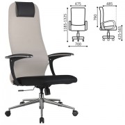 Кресло офисное BRABIX PREMIUM 'Ultimate EX-801' хром, плотная двойная сетка Х2, черное/бежевое, 532919