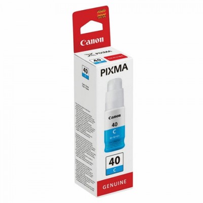 Чернила CANON (GI-40C) для СНПЧ Pixma G5040/G6040, голубые, ресурс 7700 страниц, оригинальные, 3400C001