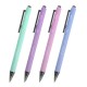 Ручки шариковые автоматические BRAUBERG 'VIVID PASTEL', СИНИЕ, НАБОР 4 ШТУКИ, soft-touch, пишущий узел 0,7 мм, линия письма 0,35 мм, 144408