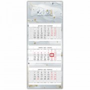 Календарь квартальный с бегунком, 2021 год, 3-х блочный, 3 гребня, 'ЛЮКС', 'Знак года', HATBER, 3Кв3гр2ц_23513