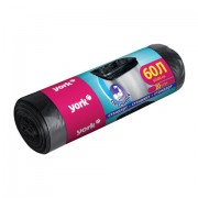 Мешки для мусора 60л, черные, в рулоне 20шт, ПНД, 6мкм, YORK, 902140