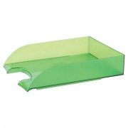 Лоток горизонтальный для бумаг BRAUBERG 'Office style', 320х245х65 мм, тонированный зеленый, 237292