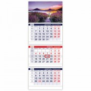 Календарь квартальный с бегунком, 2021 год, 3-х блочный, 3 гребня, 'ОФИС', 'Дыхание природы', HATBER, 3Кв3гр3_23097