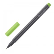 Ручка капиллярная FABER-CASTELL 'Grip Finepen', СВЕТЛО-ЗЕЛЕНАЯ, трехгранная, корпус черный, 0,4 мм, 151666