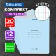 Тетради ДЭК 12 л. КОМПЛЕКТ 20 шт. BRAUBERG КЛАССИКА NEW, клетка, обложка картон, СИНЯЯ, 880049