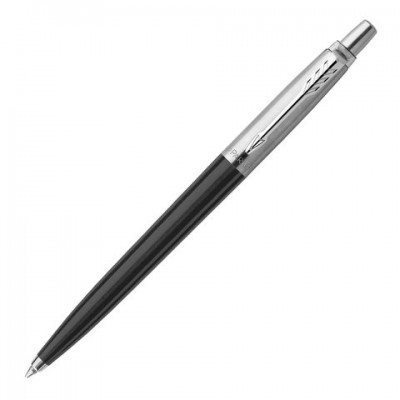 Ручка шариковая PARKER 'Jotter Plastic CT', корпус черный, детали из нержавеющей стали, синяя, R0033010