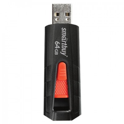 Флеш-диск 64 GB SMARTBUY Iron USB 3.0, черный/красный, SB64GBIR-B3