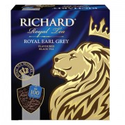 Чай RICHARD 'Royal Earl Grey' черный цейлонский с бергамотом, 100 пакетиков по 2 г, 610250