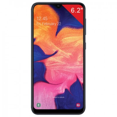 Смартфон SAMSUNG Galaxy A10, 2 SIM, 6,2”, 4G (LTE), 5/13 Мп, 32 ГБ, microSD, черный, пластик, SM-A105FZKGSER