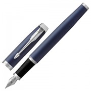 Ручка перьевая PARKER 'IM Core Matte Blue CT', корпус темно-синий лак, хромированные детали, синяя, 1931647