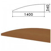 Экран-перегородка 'Монолит', 1400х16х340 мм, цвет орех (КОМПЛЕКТ С ФУРНИТУРОЙ)
