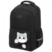 Рюкзак BRAUBERG STYLE, 2 отделения, 4 кармана, 'Hey all', черный, 40х26х15 см, 274410