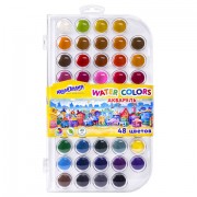 Краски акварельные ЮНЛАНДИЯ 'ДОМИКИ', 48 цветов, круглые кюветы 23 мм, пенал, 192634